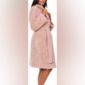 Flora Nikrooz Womens Cozy Notch Collar Robe Rose L/xl